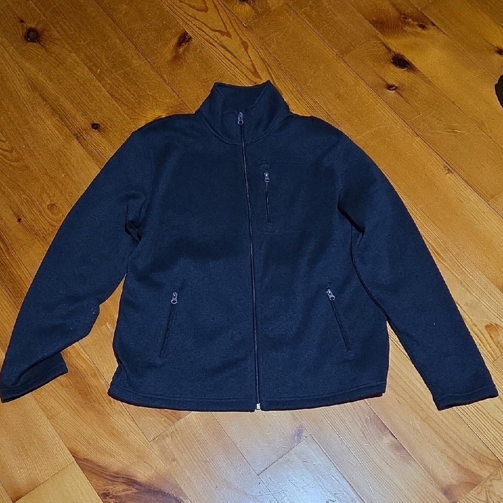 Sonoma Men's Dark Blue Zip-Up Sweater. Large